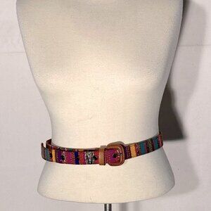 Vintage 90s Belt Striped Southwest Print